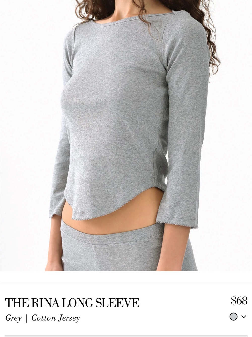The Rina Long Sleeve Top - Grey - Picture 2 of 5